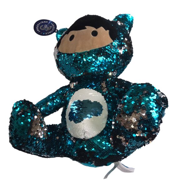 New SALESFORCE ANNIVERSARY Sequin Plush Doll, Astro, Blue / Silver.  Large.  16" - Picture 9 of 14
